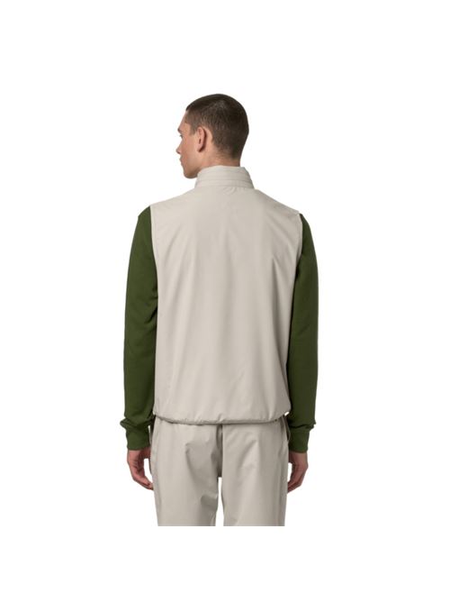 gilet uomo impermeabile poliestre stretch  beige e grigio K-WAY | K3123TW634